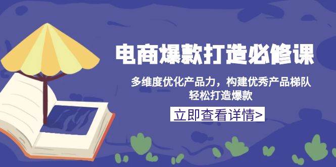 （13689期）电商爆款打造必修课：多维度优化产品力，构建优秀产品梯队，轻松打造爆款-甄选网创