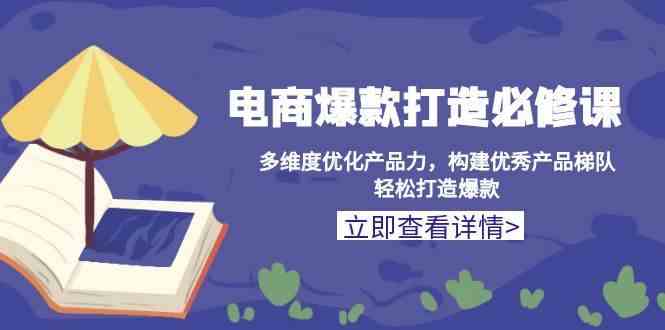 电商爆款打造必修课：多维度优化产品力，构建优秀产品梯队，轻松打造爆款-甄选网创