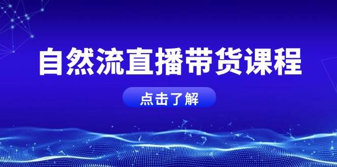 自然流直播带货课程，结合微付费起号，打造运营主播，提升个人能力-甄选网创