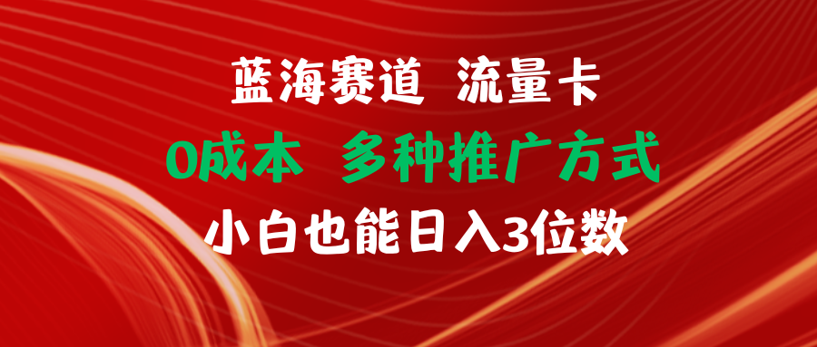 【站长实操】蓝海赛道 流量卡 0成本 小白也能日入三位数-甄选网创