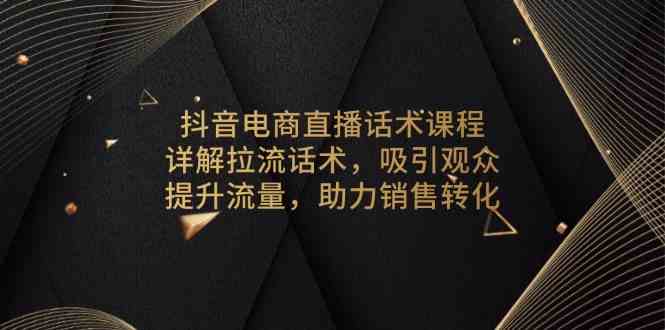 抖音电商直播话术课程，详解拉流话术，吸引观众，提升流量，助力销售转化-甄选网创