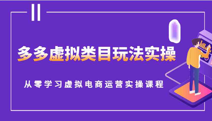 多多虚拟类目玩法实操，从零学习虚拟电商运营实操课程-甄选网创