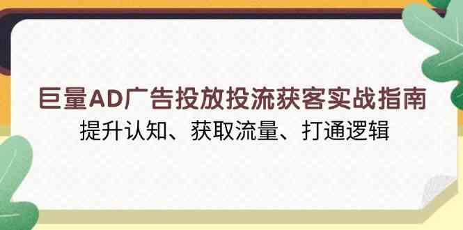 巨量AD广告投放投流获客实战指南，提升认知、获取流量、打通逻辑-甄选网创