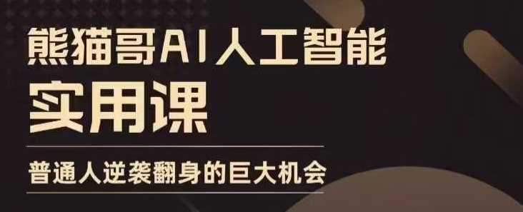 AI人工智能实用课，实在实用实战，普通人逆袭翻身的巨大机会-甄选网创