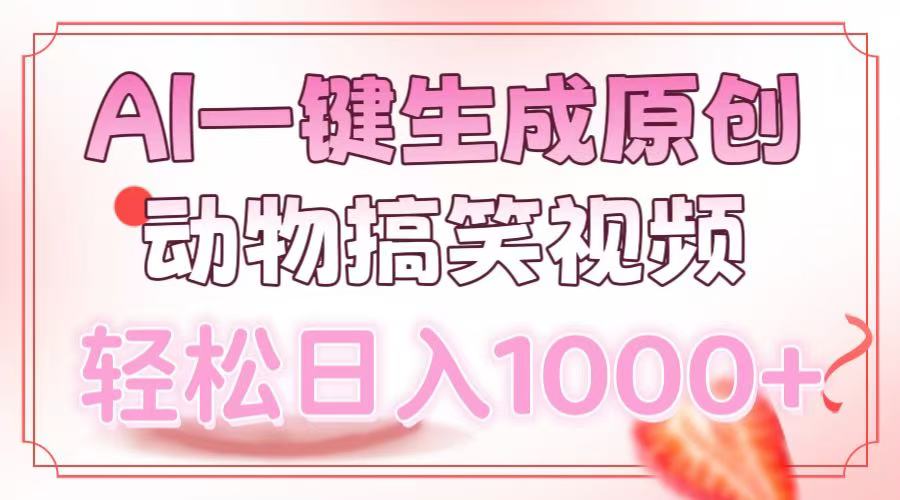 （13884期）AI一键生成原创动物搞笑视频，轻松日入1000+-甄选网创