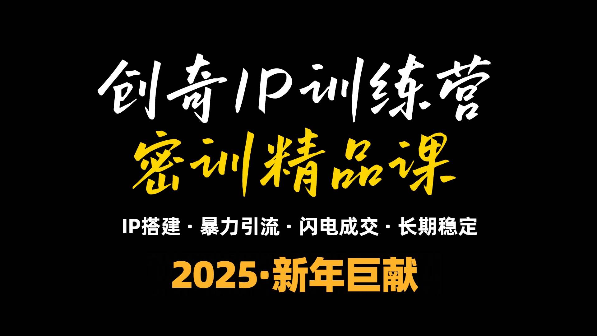 （13898期）2025年“知识付费IP训练营”小白避坑年赚百万，暴力引流，闪电成交-甄选网创