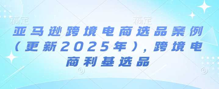 亚马逊跨境电商选品案例(更新2025年)，跨境电商利基选品-甄选网创