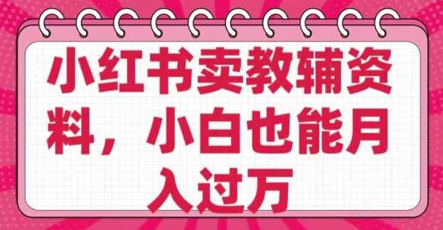 小红书卖教辅资料，0 成本，纯利润，售后成本极低，小白也能月入过W-甄选网创