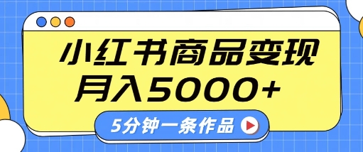 小红书字幕作品玩法，商单变现月入5k+，5分钟一条作品-甄选网创