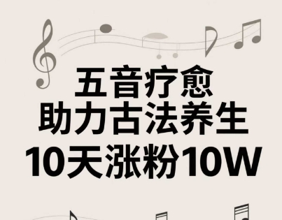 古法五音养生教程，五音疗愈的视频的制作方法，2-4小时就能学会，作者10天涨粉10W-甄选网创