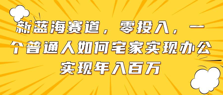 （14700期）新蓝海赛道，零投入，一个普通人如何宅家办公实现年入百万-甄选网创