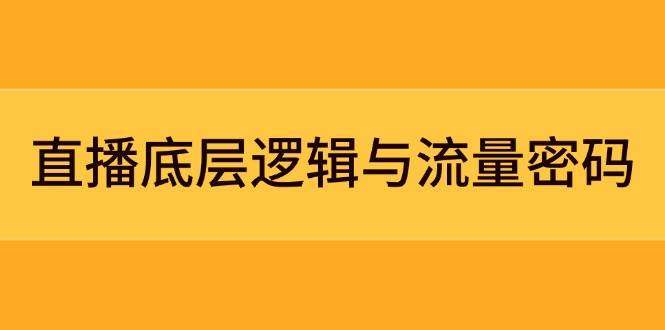 （14695期）直播底层逻辑与流量密码：定位模型+案例拆解，急速流承接与数据优化全攻略-甄选网创
