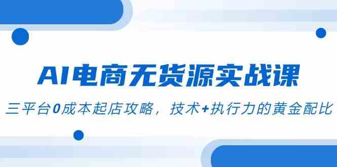 AI电商无货源实战课，三平台0成本起店攻略，技术+执行力的黄金配比-甄选网创