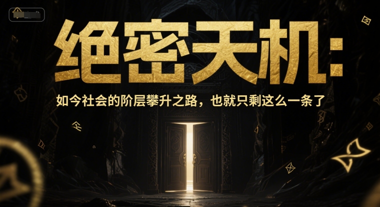 付费文章：绝密天机：如今社会的阶层攀升之路，也就只剩这么一条了-甄选网创