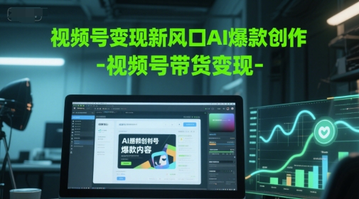 视频号变现新风口AI爆款创作-视频号带货变现-甄选网创