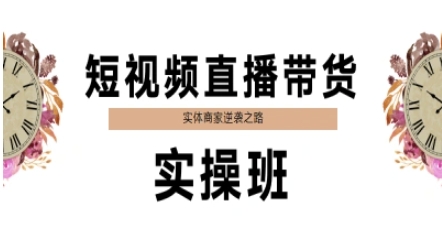 短视频直播带货实操班，实体商家逆袭之路-甄选网创