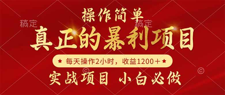 （14978期）真正的暴利项目，操作简单，每天收益1200＋，自己做老板-甄选网创