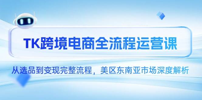 （14929期）TK跨境电商全流程运营课，从选品到变现完整流程，美区东南亚市场深度解析-甄选网创