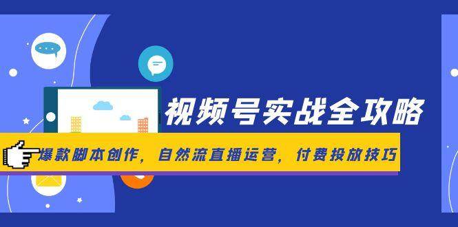 （14925期）视频号实战全攻略，爆款脚本创作，自然流直播运营，付费投放技巧-甄选网创
