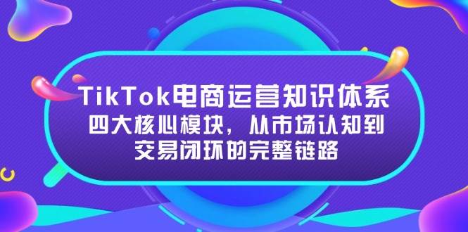 （15065期）TikTok电商运营知识体系：四大核心模块，从市场认知到交易闭环的完整链路-甄选网创