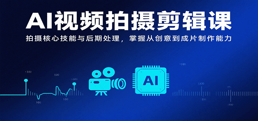 AI视频拍摄剪辑课，拍摄核心技能与后期处理，掌握从创意到成片制作能力-甄选网创