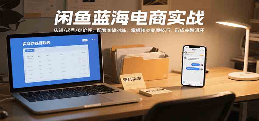 闲鱼蓝海电商实战，涵盖店铺、起号、定价等，配套实战对练，掌握核心变现技巧-甄选网创
