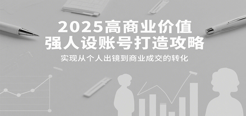 2025高商业价值强人设账号打造攻略，实现从个人出镜到商业成交的转化-甄选网创
