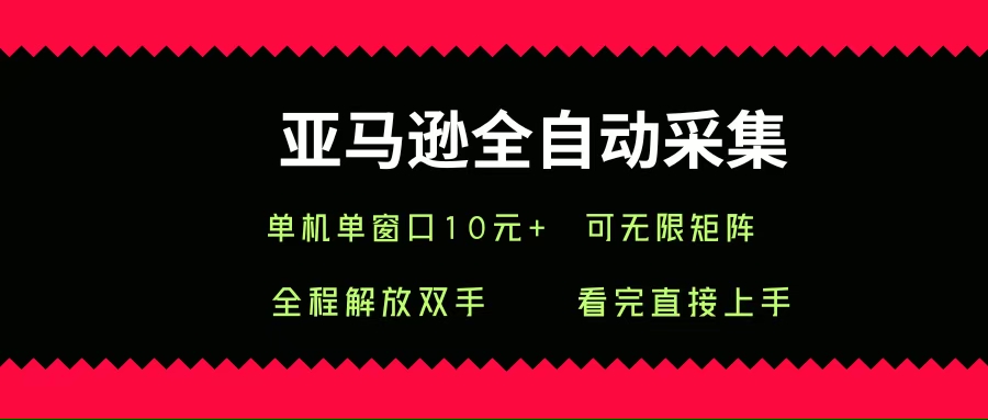 （15704期）亚马逊全自动采集，单机单窗口一天10+，可无限矩阵去做-甄选网创