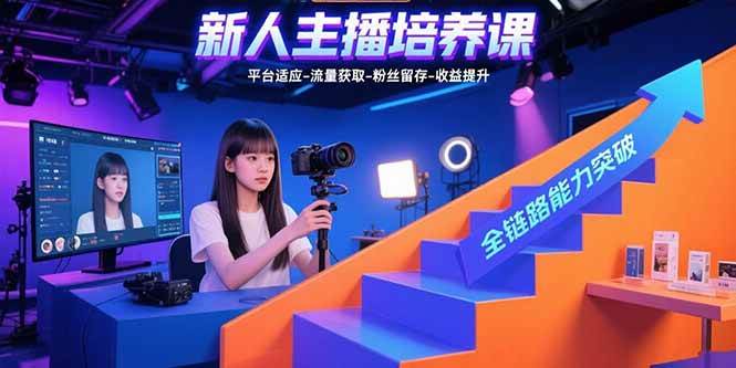 （15701期）新人主播培养课：平台适应-流量获取-粉丝留存-收益提升 全链路能力突破-甄选网创