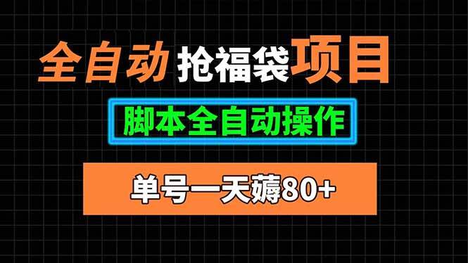 （15697期）全自动抢福袋项目，单号一天80+脚本全自动操作-甄选网创