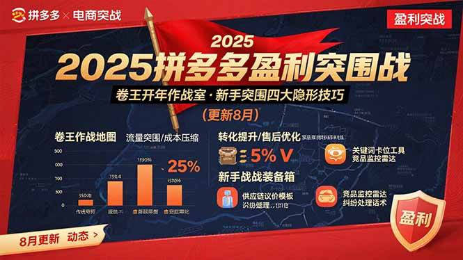 （15687期）2025拼多多盈利突围战：卷王开年作战室，新手突围四大隐形技巧(更新8月)-甄选网创