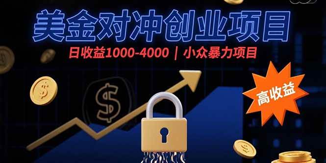 （15642期）美金对冲创业项目，日收益1000-4000，小众暴力项目-甄选网创