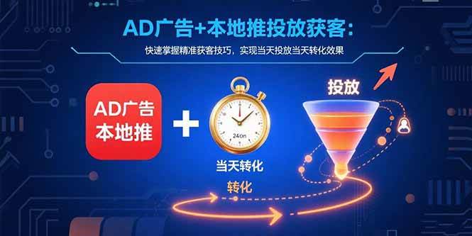 （15637期）AD广告+本地推投放获客：快速掌握精准获客技巧，实现当天投放当天转化效果-甄选网创