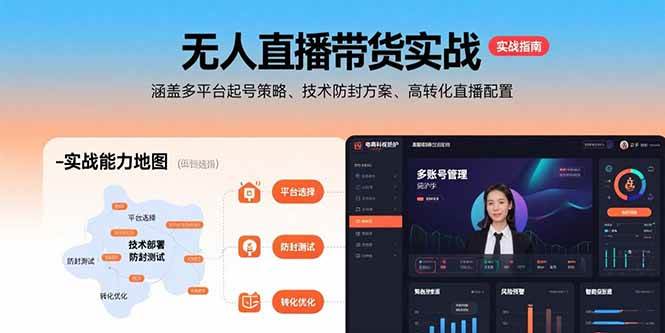 （15622期）无人直播带货实战，涵盖多平台起号策略、技术防封方案、高转化直播配置-甄选网创