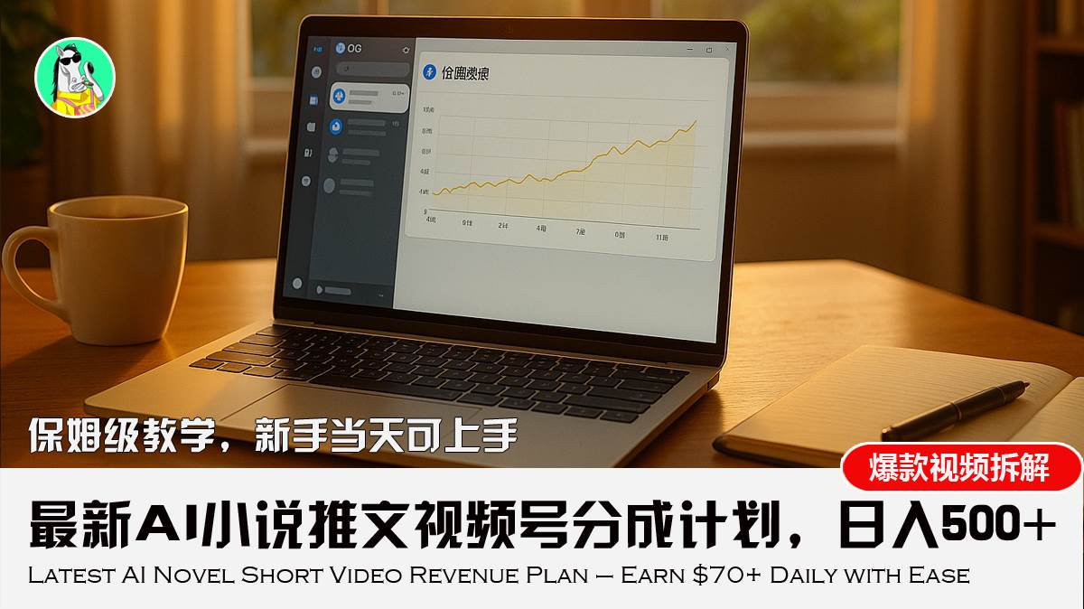 （15614期）最新AI小说推文视频号分成计划，新手小白也能当天日入500+教程-甄选网创