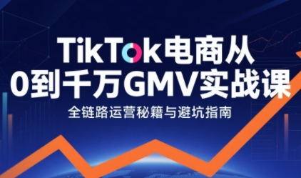 TikTok电商从0到千万GMV实战课，从0到1拆解实战秘籍-甄选网创