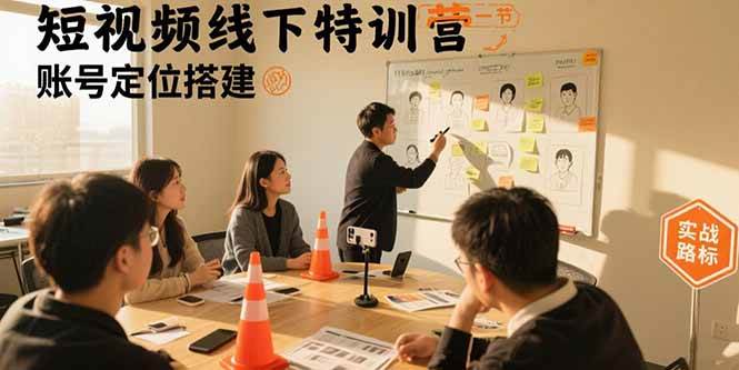 （15707期）短视频线下特训营：账号定位搭建/口播号拍摄剪辑/直播间流量入口/变现实战-甄选网创