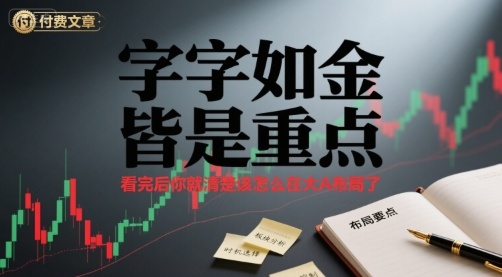 付费文章：字字如金 皆是重点， 看完后 你就清楚该怎么在大A布局了-甄选网创