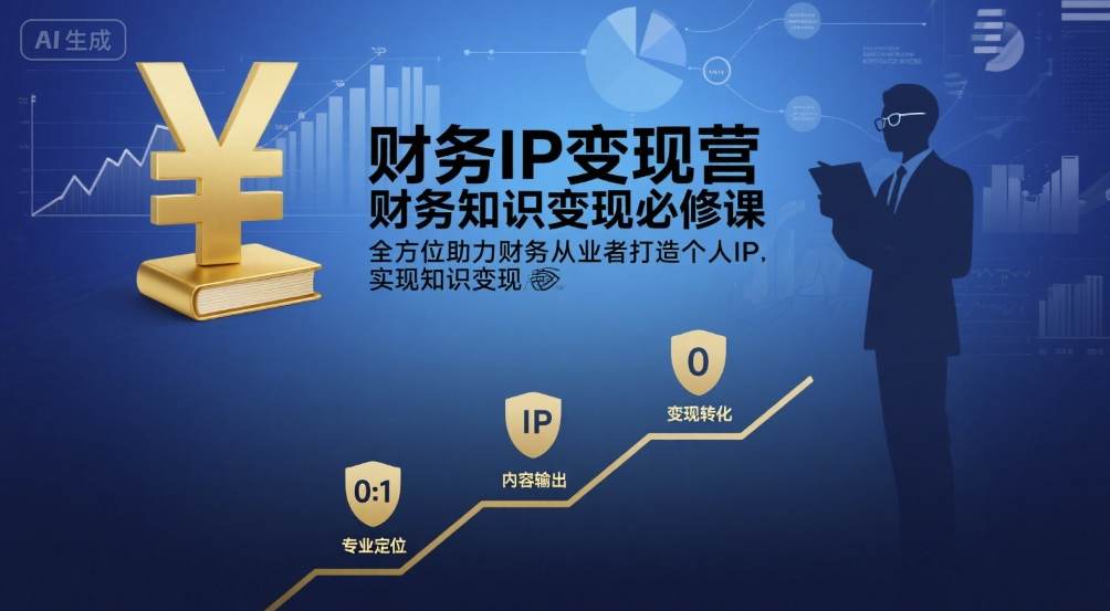财务IP变现营，财务知识变现必修课，全方位助力财务从业者打造个人IP，实现知识变现-甄选网创