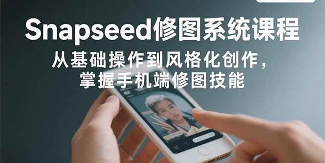 （15732期）Snapseed修图系统课程：从基础操作到风格化创作，掌握手机端修图技能-甄选网创