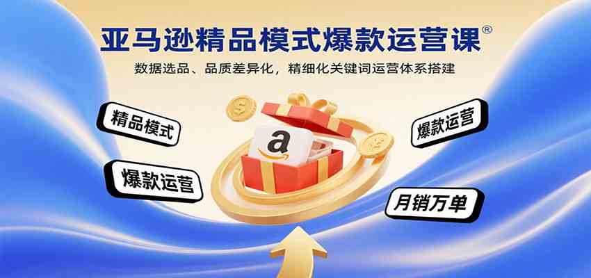 亚马逊精品模式爆款运营课：数据选品、品质差异化，精细化关键词运营体系搭建-甄选网创