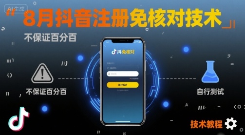 8月抖音注册免核对技术，不保证百分百，自测-甄选网创