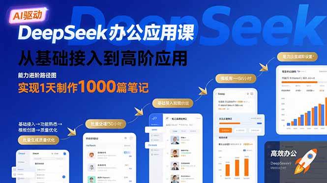 （15754期）DeepSeek办公应用课：从基础接入到高阶应用，实现1天制作1000篇笔记-甄选网创