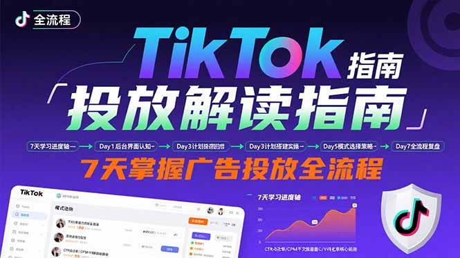 （15753期）TikTok投放解读指南：后台操作/计划建立/模式选择，7天掌握广告投放全流程-甄选网创