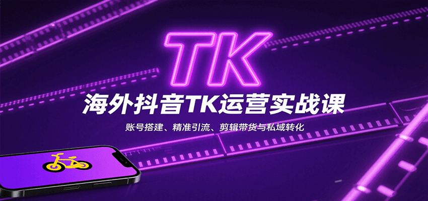海外抖音TK运营实战课：账号搭建、精准引流、剪辑带货与私域转化-甄选网创