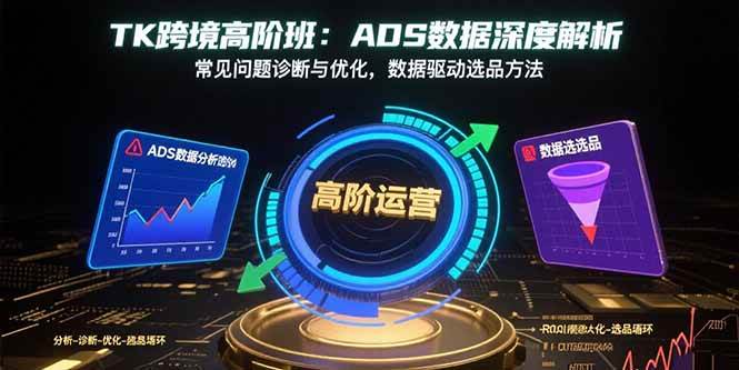 （15809期）TK跨境高阶班：ADS数据深度解析，常见问题诊断与优化，数据驱动选品方法-甄选网创