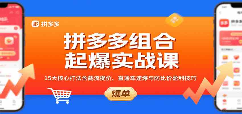 拼多多组合起爆实战课：15大核心打法含截流提价、直通车速爆与防比价盈利技巧-甄选网创