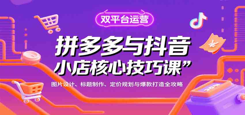 拼多多与抖音小店核心技巧课，图片设计、标题制作、定价规划与爆款打造全攻略-甄选网创