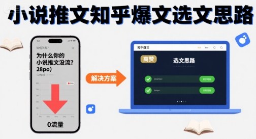 为什么你的小说推文没流量？小说推文知乎爆文选文思路-甄选网创