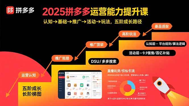 （15826期）2025拼多多运营能力提升课：认知→基础→推广→活动→玩法，五阶成长路径-甄选网创